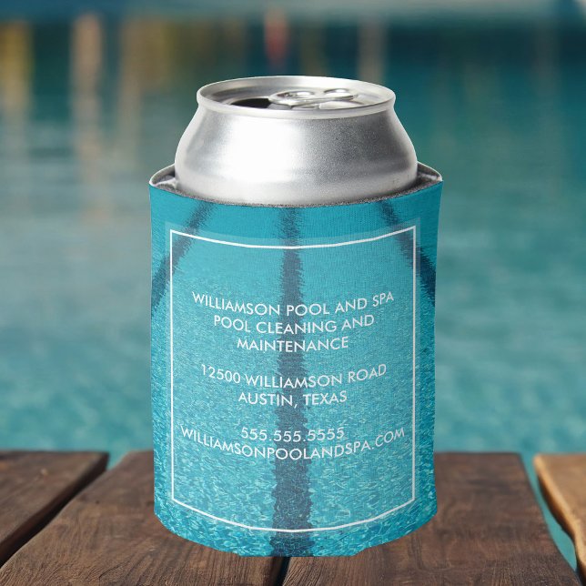 Swimming Pool Cleaning Company Cool Blue Swim  Can Cooler (Creator Uploaded)