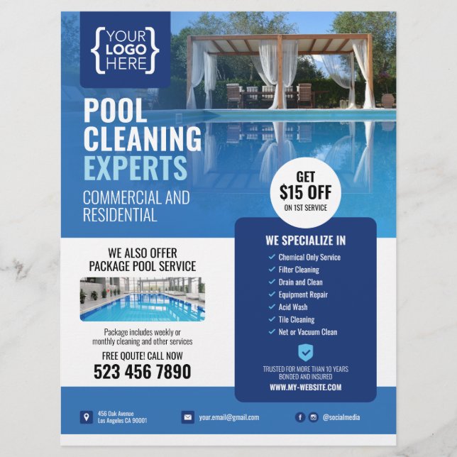 Swimming Pool Cleaning Flyer (Front)