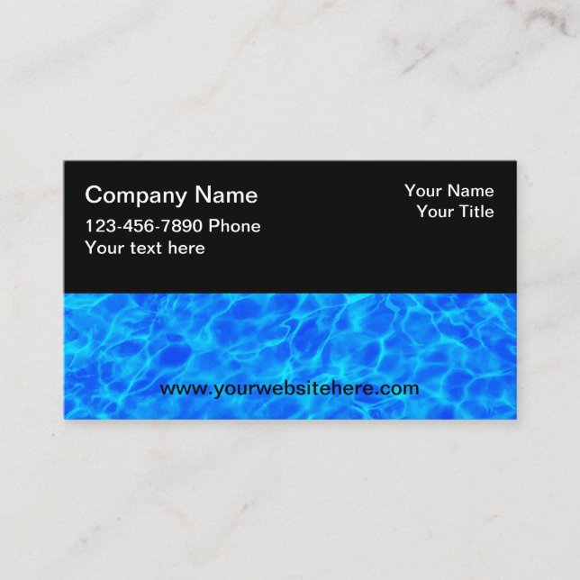 Swimming Pool Cleaning Service Business Card (Front)
