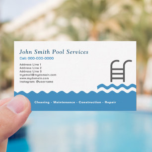 Swimming Pool Cleaning & Services  Business Card