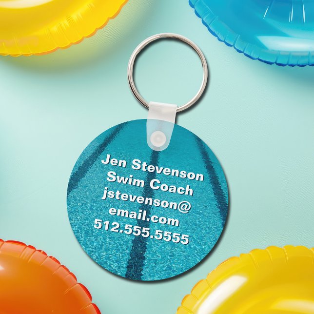 Swimming Pool Company or Swim Instructor Custom Key Ring (Creator Uploaded)