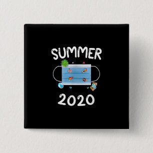 Swimming Pool Face Mask Masks Meme Gag T-Shirt 15 Cm Square Badge