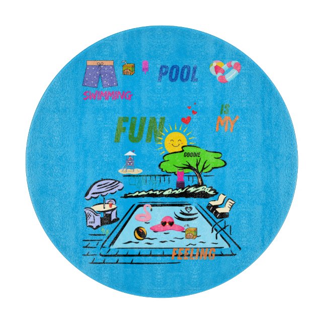 swimming pool Fun Cutting Board (Front)
