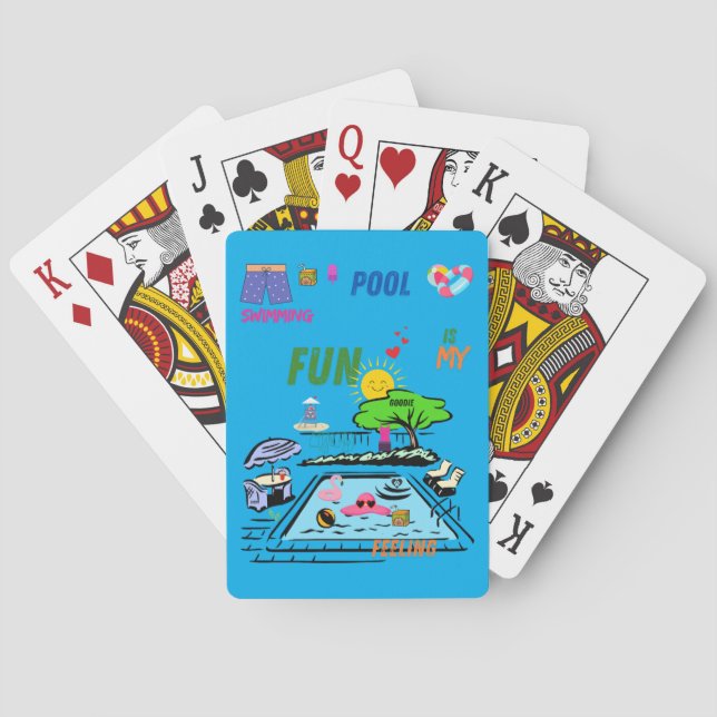 swimming pool Fun Playing Cards (Back)