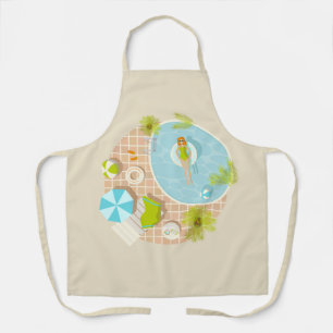 Swimming pool girl in bikini summer beach  apron