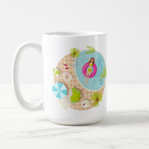 Swimming pool girl in bikini summer beach coffee mug