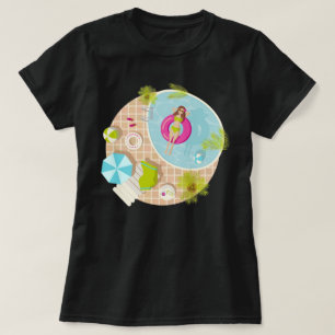 Swimming pool girl in bikini summer beach  T-Shirt