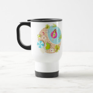 Swimming pool girl in bikini summer beach travel mug