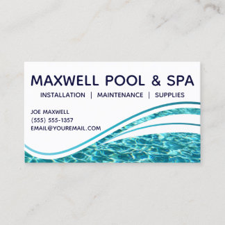 Swimming Pool Green Blue Water Aqua Ripple Business Card