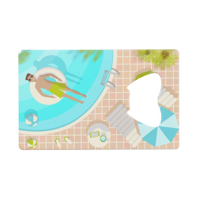Swimming pool guy on tropical summer beach vacay (Front (Horizontal))