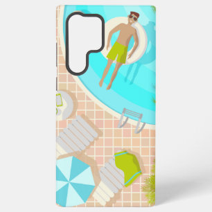 Swimming pool guy on tropical summer beach vacay samsung galaxy case
