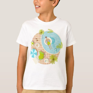 Swimming pool guy on tropical summer beach vacay T-Shirt