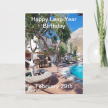 Swimming Pool Leap Year Birthday Card