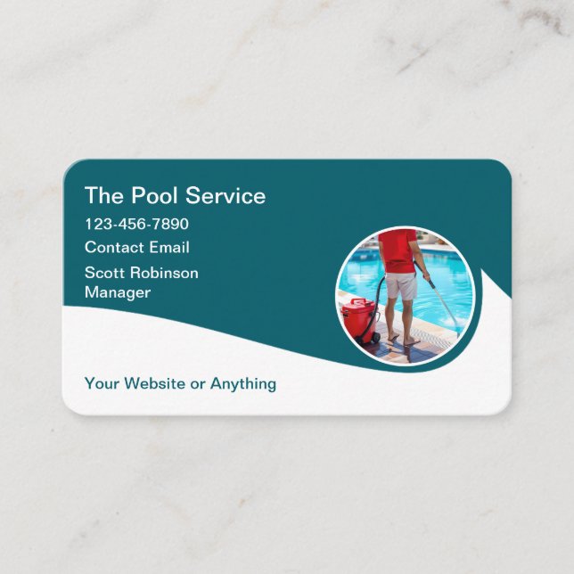 Swimming Pool Modern Business Cards (Front)