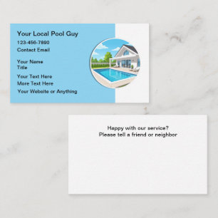 Swimming Pool Modern Service Professional Business Card