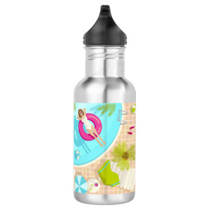 Swimming pool party girl in bikini summer beach 532 ml water bottle