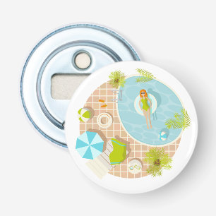 Swimming pool party girl in bikini summer beach bottle opener