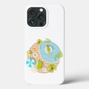 Swimming pool party girl in bikini summer beach iPhone 13 pro case