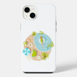 Swimming pool party girl in bikini summer beach iPhone 14 plus case