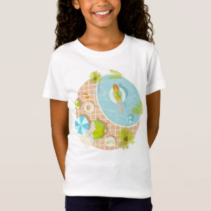 Swimming pool party girl in bikini summer beach  T-Shirt