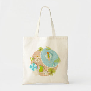 Swimming pool party girl in bikini summer beach  tote bag