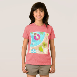 Swimming pool party girl in bikini summer beach Tri-Blend shirt
