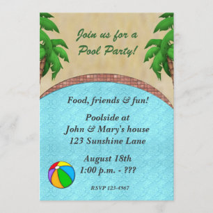 Swimming Pool Party Invitation