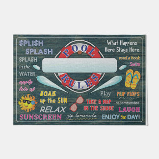 Swimming Pool Rules Customised Doormat