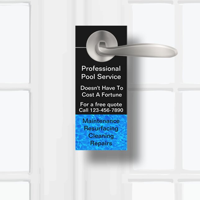 Swimming Pool Service Pool Water Design Door Hanger (Creator Uploaded)
