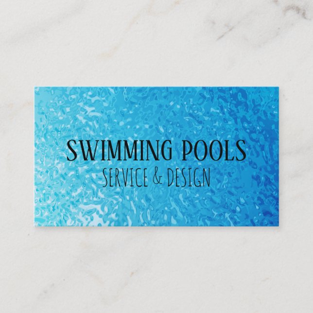 Swimming Pool  Services  Business Card (Front)