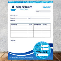 Swimming Pool Services Invoice Form