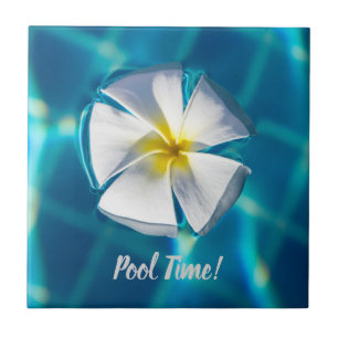 Swimming Pool Sparkling Water with Flower gift Tile