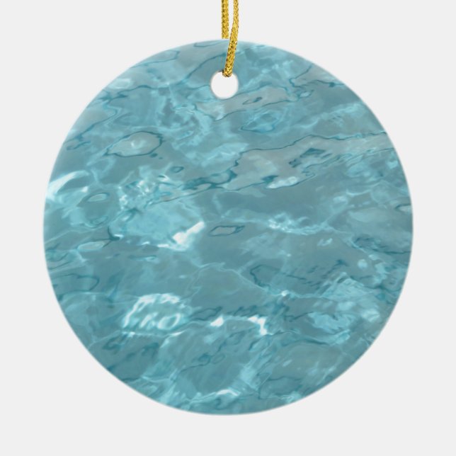 Swimming Pool Summer Abstract Ceramic Tree Decoration (Front)