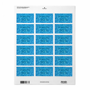 Swimming Pool Summer Party Return Address Label
