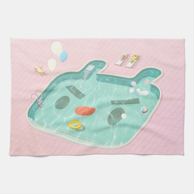 Swimming Pool Tea Towel (Horizontal)