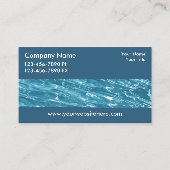 Swimming Pool Theme Business Card (Front)