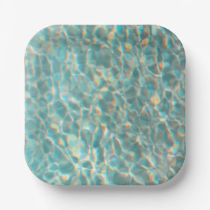 Swimming Pool Water Print Paper Bowl Plate