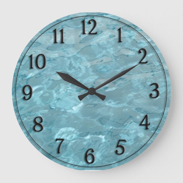 Swimming Pool Water - Summer Fun Abstract Large Clock (Front)