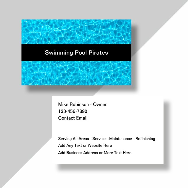 Swimming Pool Water Theme Business Cards (Creator Uploaded)