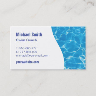 Swimming Pool Waves Swim Teacher Business Card