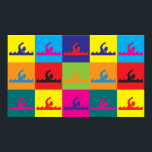 Swimming Pop Art Poster<br><div class="desc">Swimming Pop Art. If Swimming is your hobby,  occupation,  or obsession,  show it with great Swimming t-shirts,  mugs,  stickers,  and more.  They're also great gifts for other Swimming fans!</div>