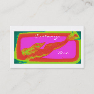 swimming red mermaid business card