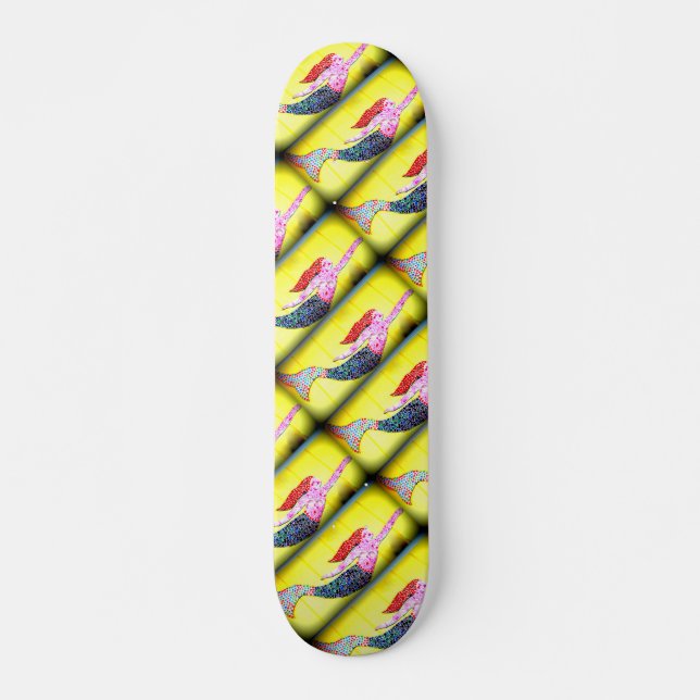 swimming red mermaids skateboard (Front)