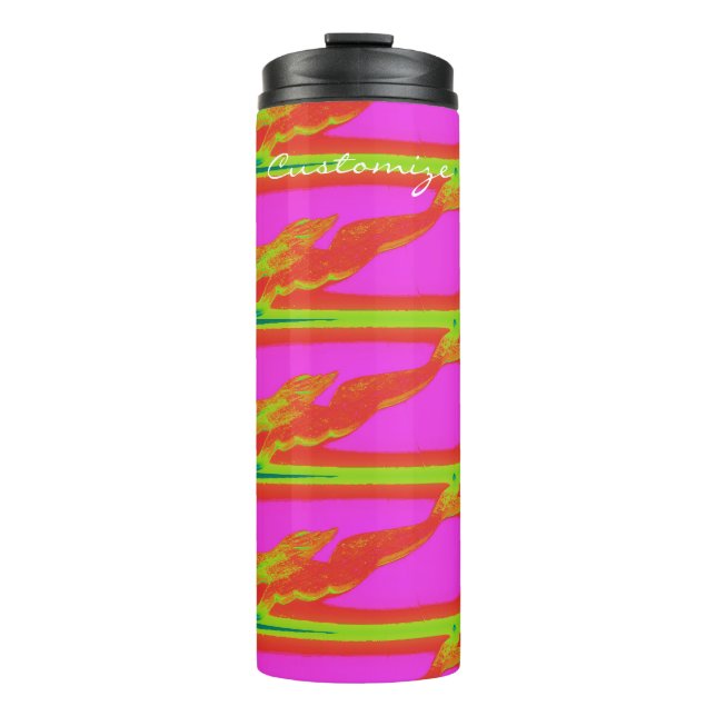 swimming red mermaids thermal tumbler (Front)