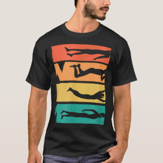 Swimming Retro Vintage 70s 80s 90s Style Swimmer T-Shirt