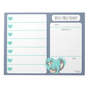 Swimming River Otter Weekly Meal planner notepad