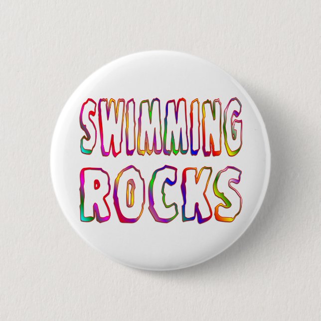 Swimming Rocks 6 Cm Round Badge (Front)