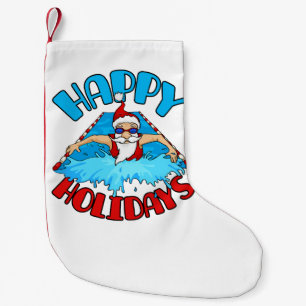 Swimming Santa Claus Christmas Holiday Swimmer Small Christmas Stocking