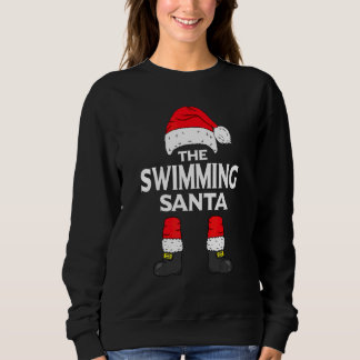 Swimming Santa Matching Family Group Christmas  Pa Sweatshirt