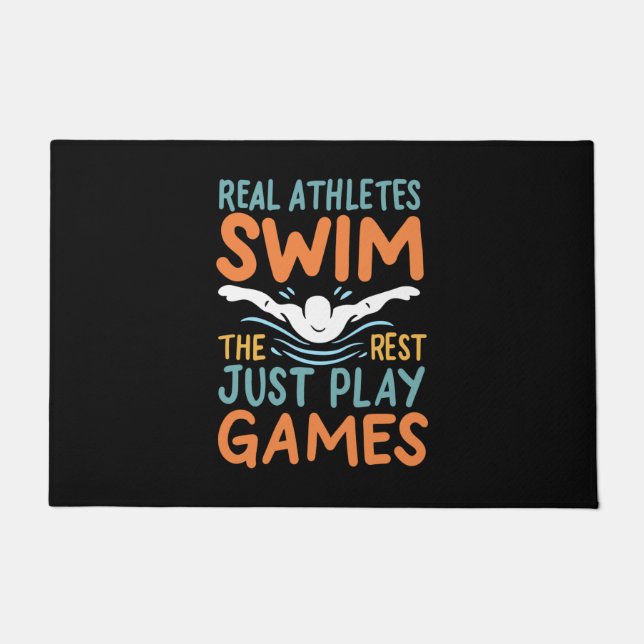 Swimming Saying Doormat (Front)